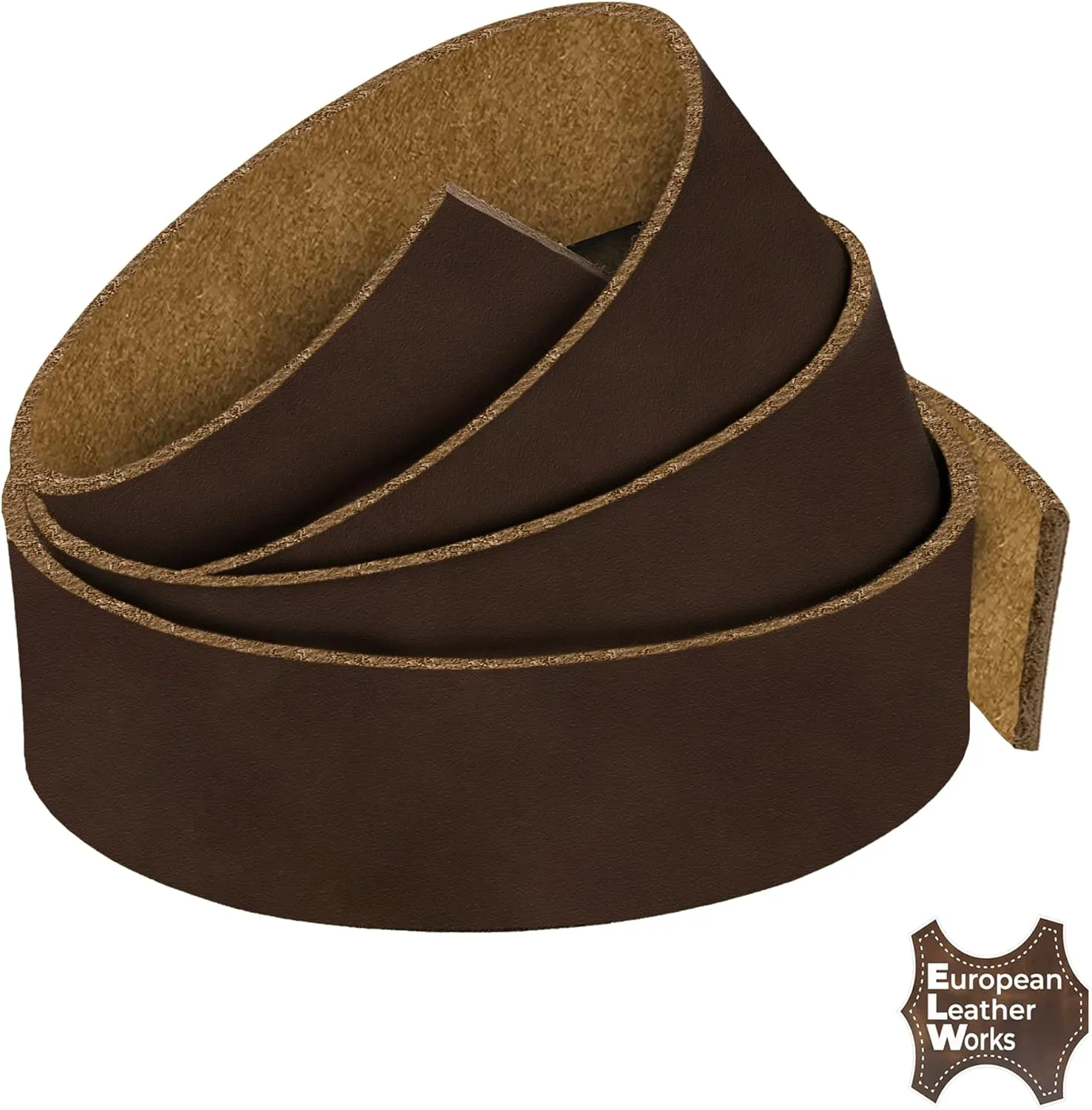 ELW 5-6 oz (2-2.4mm) Bourbon Brown Straps, Belts, Strips 1" Wide X 50" Length (2.5cm x 1.27m) Full Grain Leather Crazy Horse Belt Medium DIY Craft, Pet Collars, Blanks, Accessory, Jewelry, Wrapping