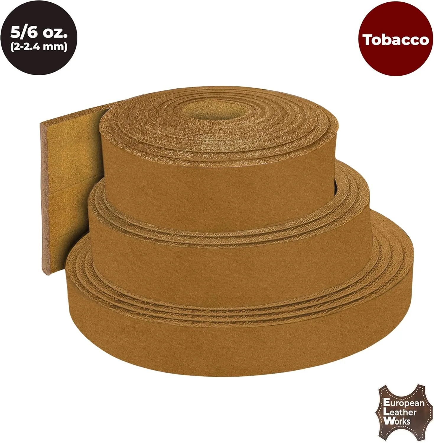 ELW 5-6 oz (2-2.4mm) Tobacco Brown Straps, Belts, Strips 2" Wide X 72" Length (5.1cm x 1.83m) Full Grain Leather Crazy Horse Belt Medium DIY Craft, Pet Collars, Blanks, Accessory, Jewelry, Wrapping