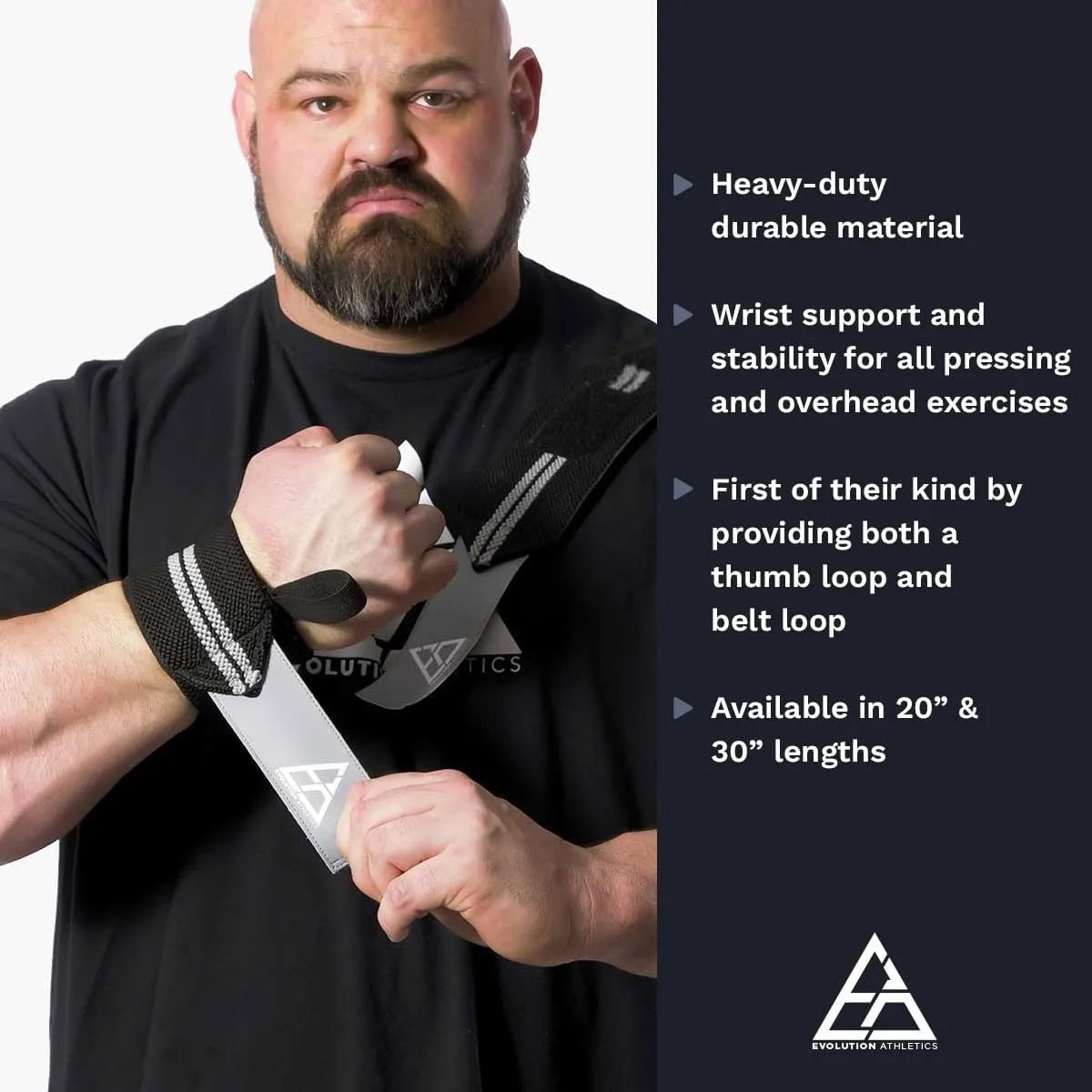 Evolution Athletics Sport Lifting Wraps and Straps for Weightlifting, Powerlifting, Strength Training