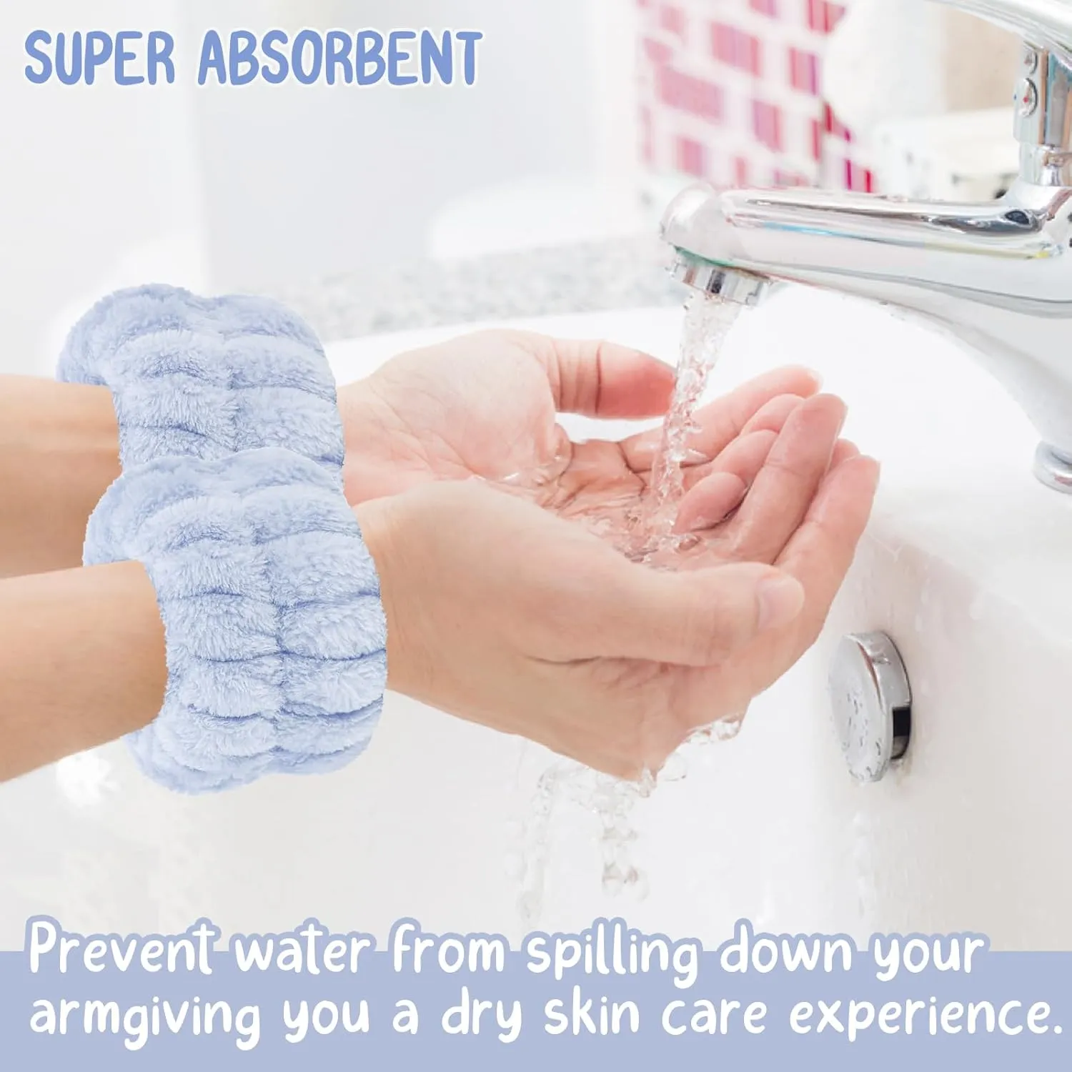 Face Wash Set - Microfiber Wristbands & Headband for Spa-Like Facial Cleansing