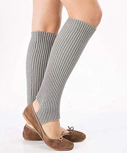Fashion Yoga Socks for Women Girls Workout Socks Toeless Training Dance Leg Warmers (Black)