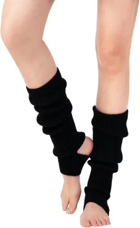 Fashion Yoga Socks for Women Girls Workout Socks Toeless Training Dance Leg Warmers (Black)