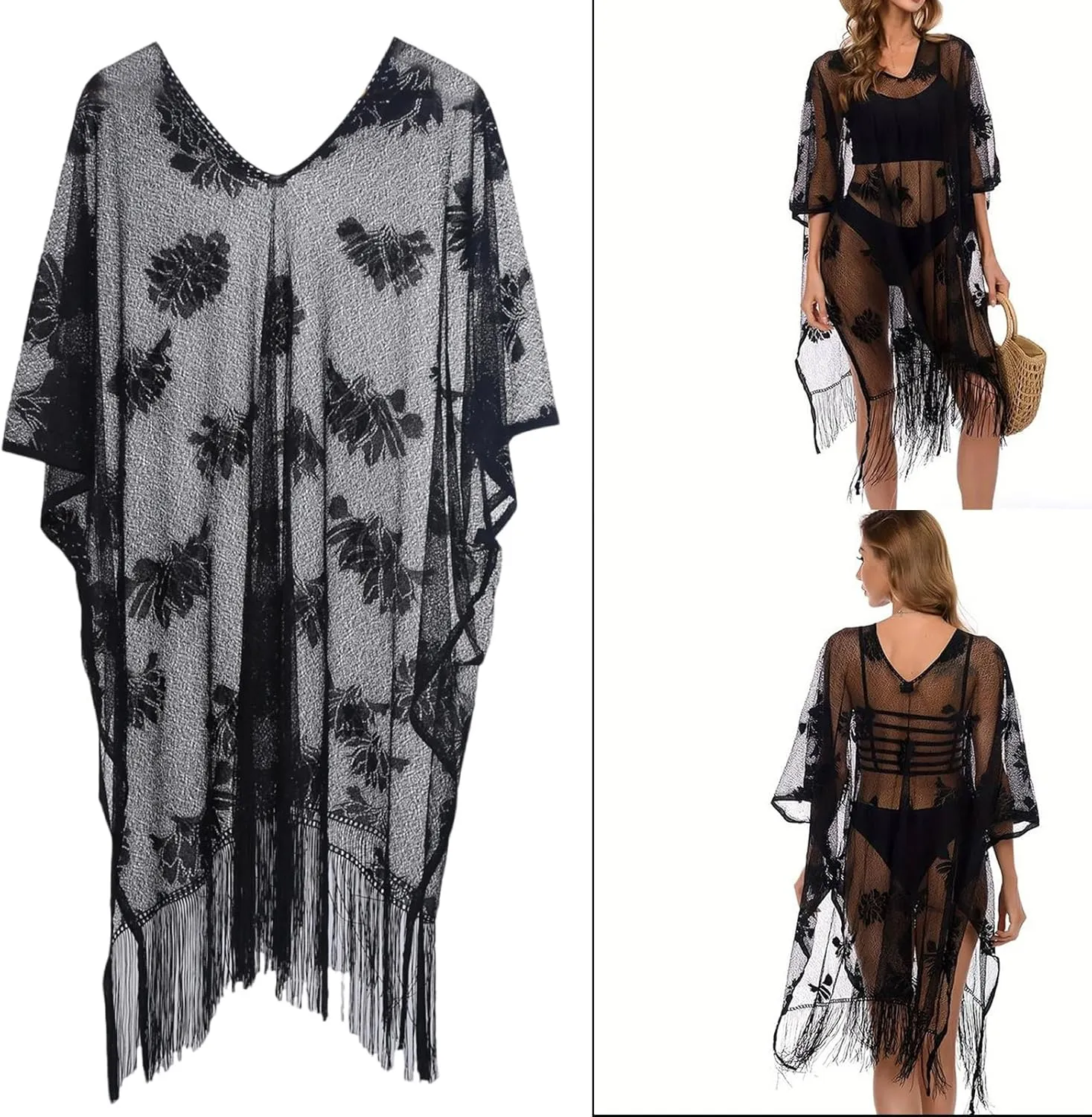 Fashionable Women's Shoulder Wrap See Through Shawl Decorative Breathable Sun Protections For Beach