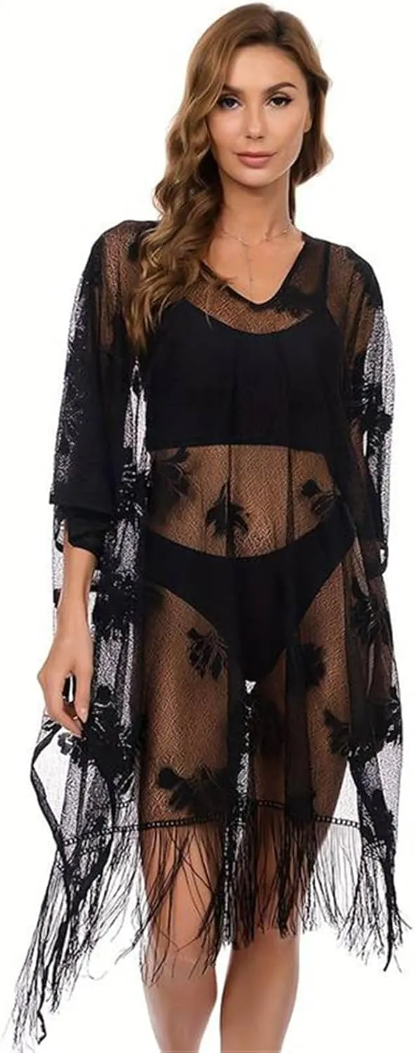 Fashionable Women's Shoulder Wrap See Through Shawl Decorative Breathable Sun Protections For Beach