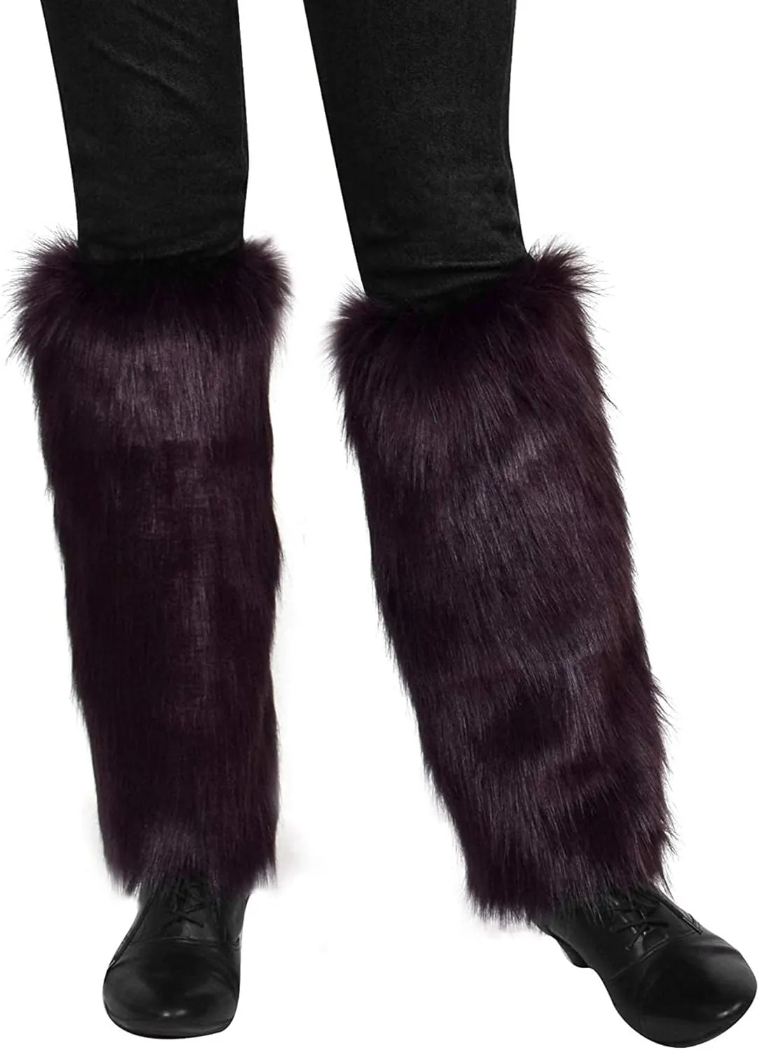 Faux Fur Leg Warmers - Womens Winter Warm Fur Boot Cuffs Covers, Cozy, Christmas, Halloween, Unicorn, Hippie Costume