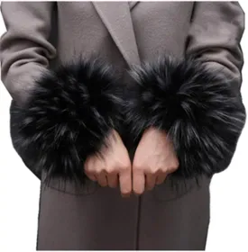 Faux Fur Wrist Cuffs Arm Leg Warmers Winter Boot Cuffs Warm Band Ring For Women