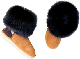 Faux Fur Wrist Cuffs Arm Leg Warmers Winter Boot Cuffs Warm Band Ring For Women