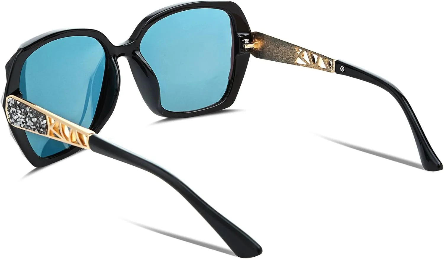 FEISEDY Polarized Women Square Sunglasses Sparkling Composite Shiny Frame B2289