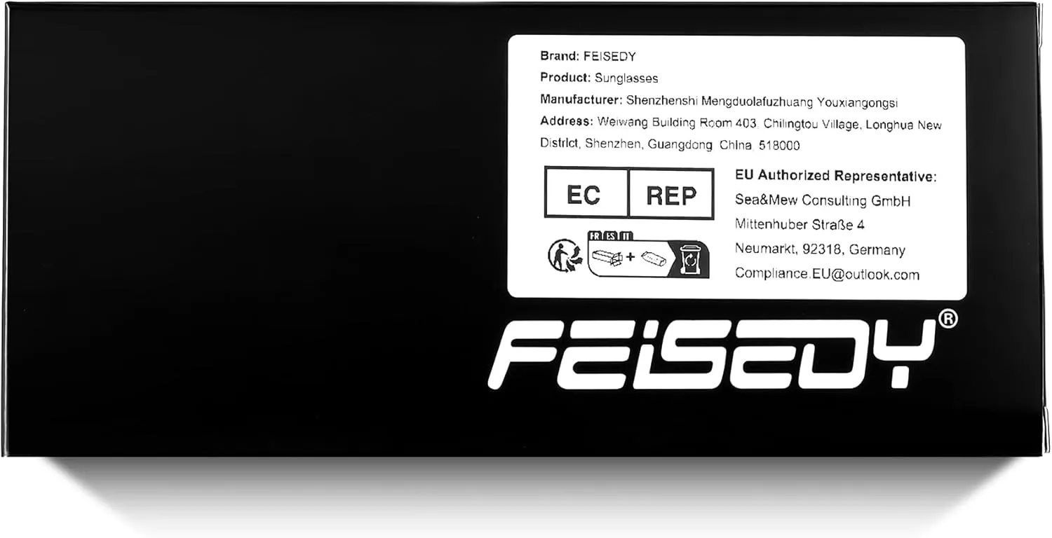 FEISEDY Polarized Women Square Sunglasses Sparkling Composite Shiny Frame B2289