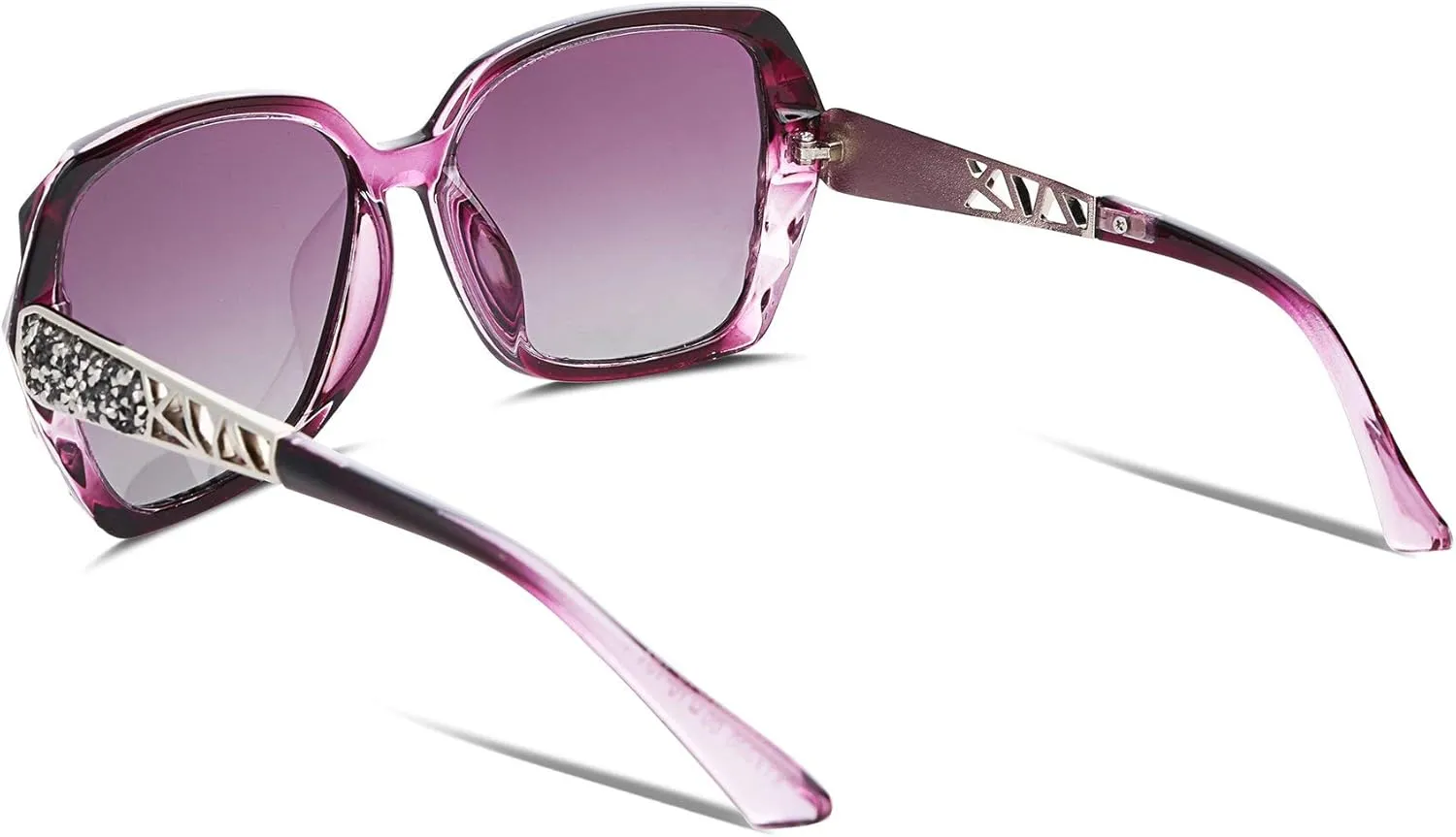 FEISEDY Polarized Women Square Sunglasses Sparkling Composite Shiny Frame B2289
