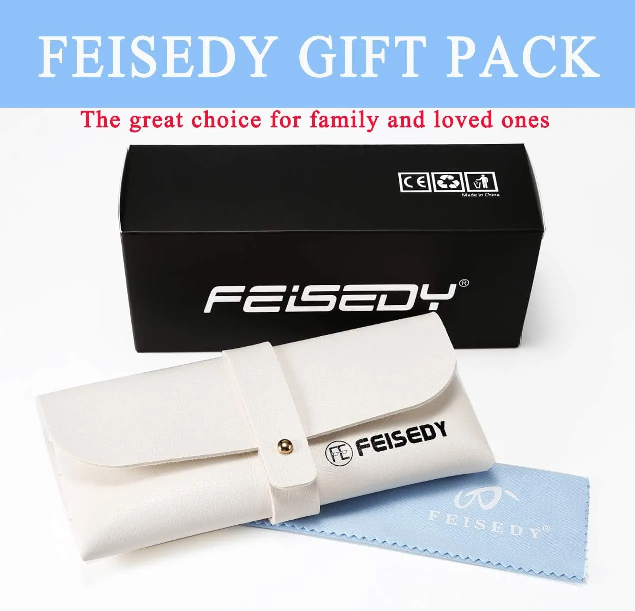 FEISEDY Polarized Women Square Sunglasses Sparkling Composite Shiny Frame B2289