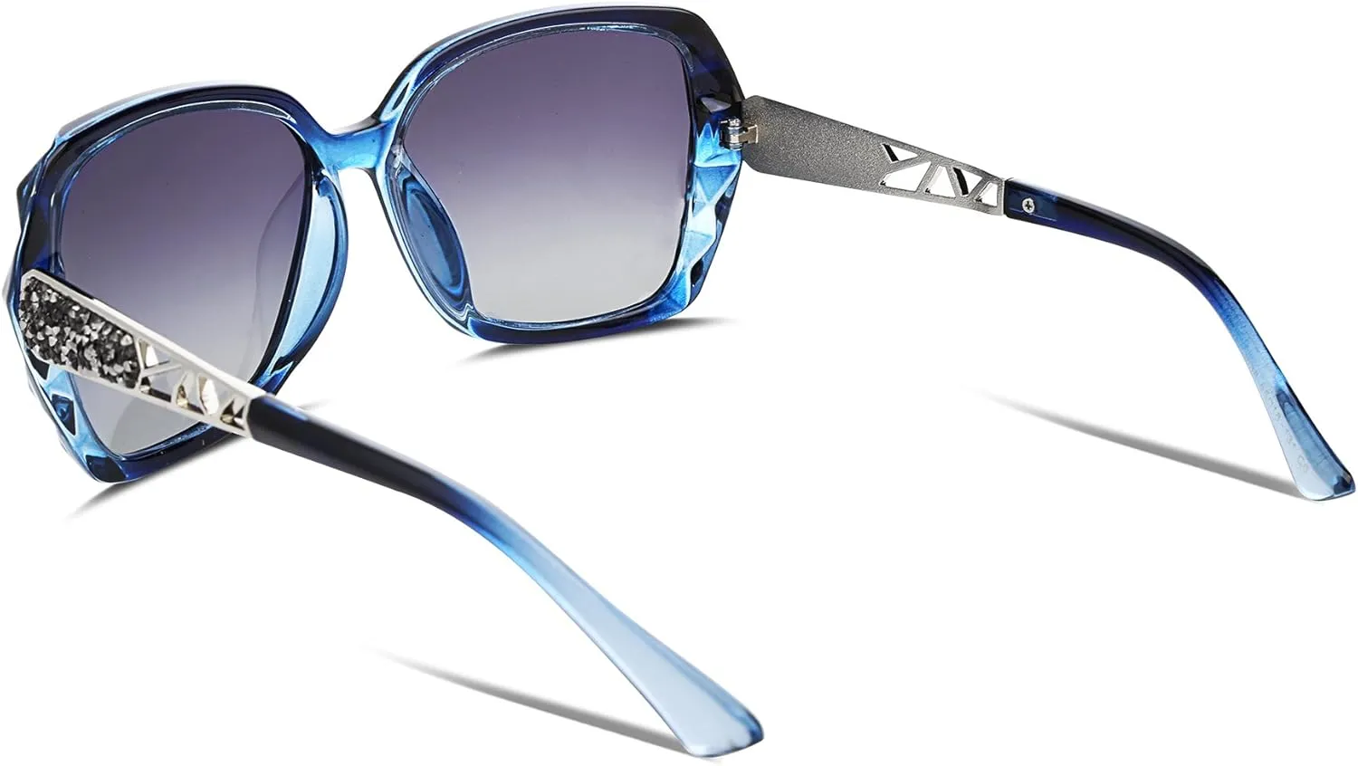 FEISEDY Polarized Women Square Sunglasses Sparkling Composite Shiny Frame B2289