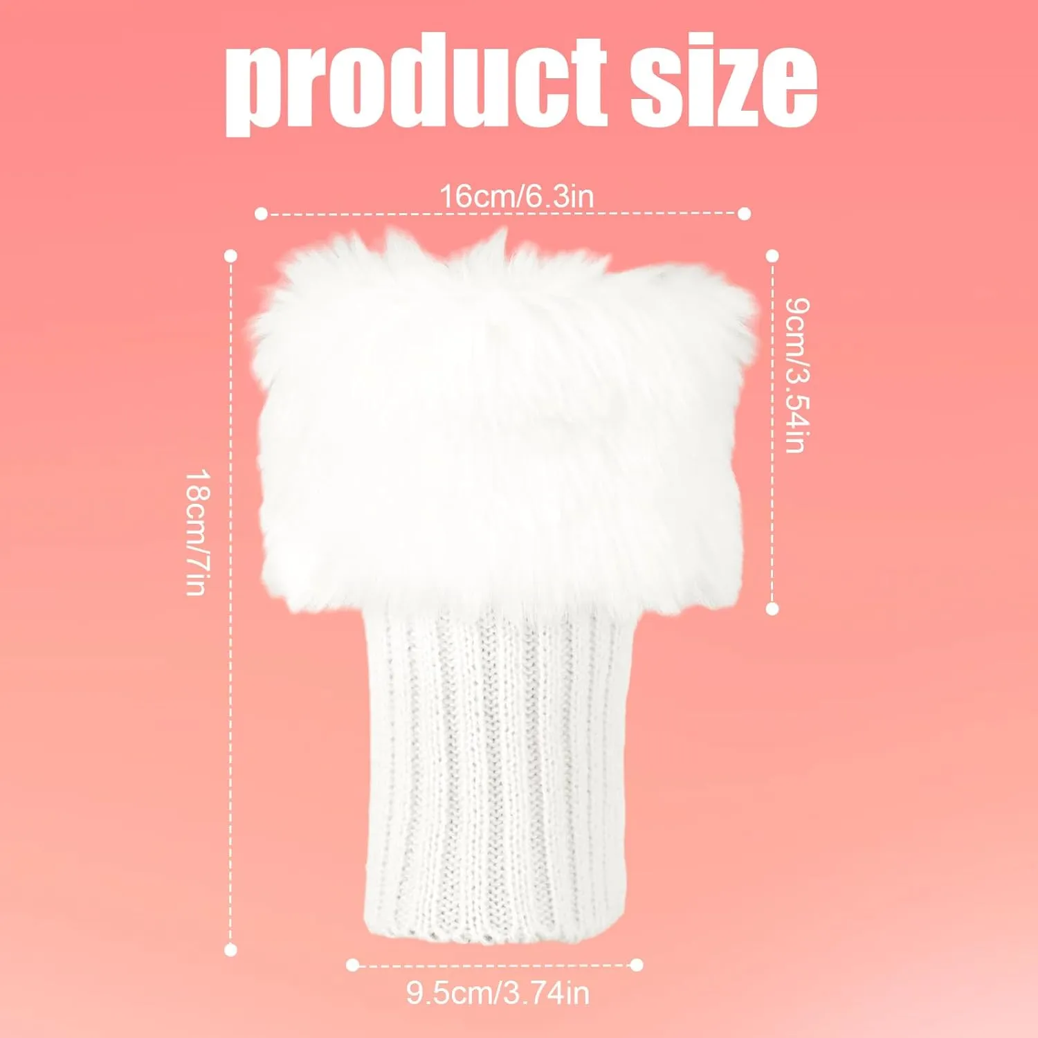 Fluffy Leg Warmers, 7 inch Furry Wrist Faux Fur Trim Cuffs Fuzzy Knitted Boot Covers Winter Plush Socks for Women