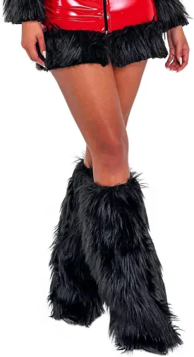 FOMOYUU Womens Fur Leg Warmers Winter Sexy Furry Fuzzy Leg Warmers Soft Boot Cuffs Cover Fuzzy Shoes Cover Accessory