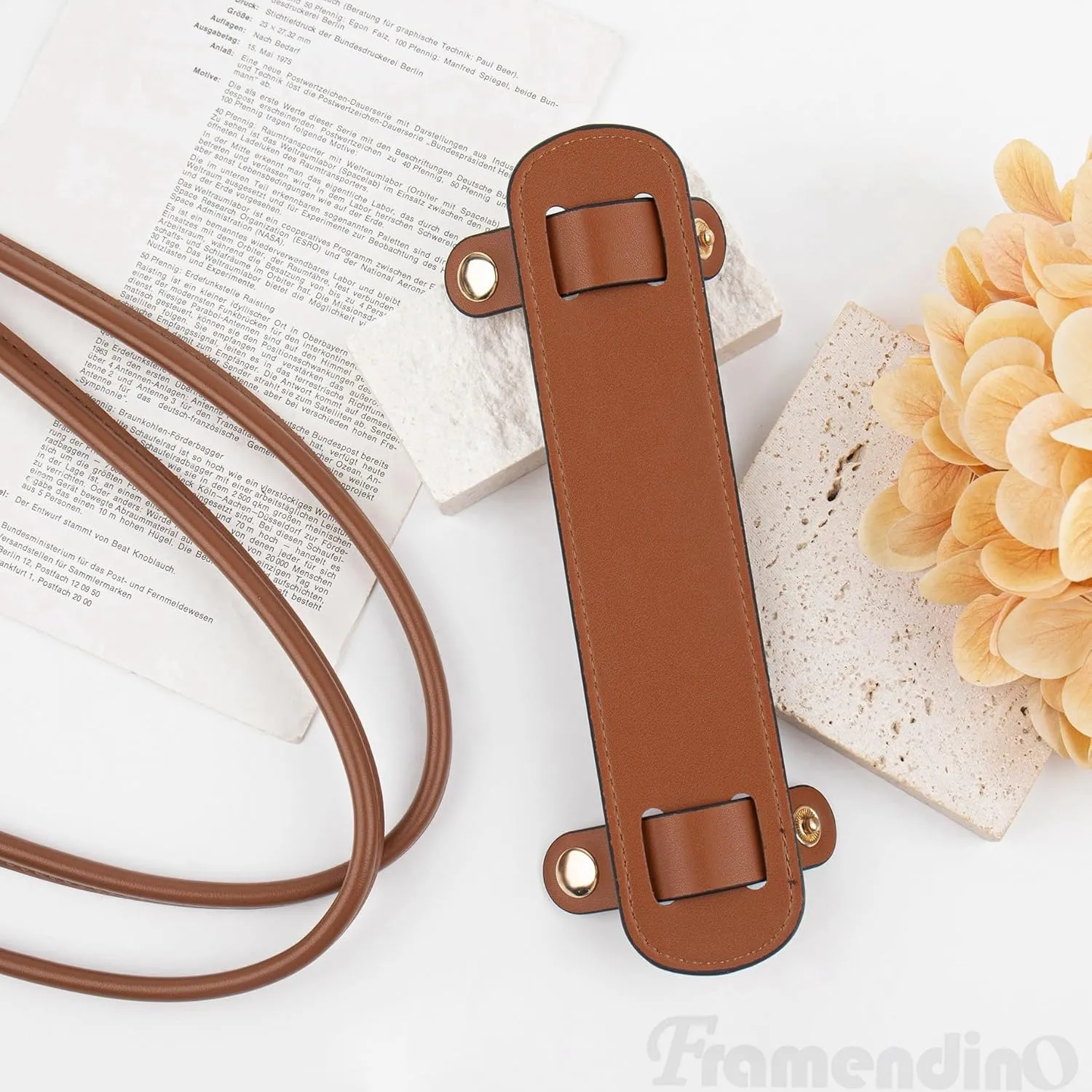 Framendino, Replacement Shoulder Strap Pad Adjustable Detachable Leather Cover for Bag