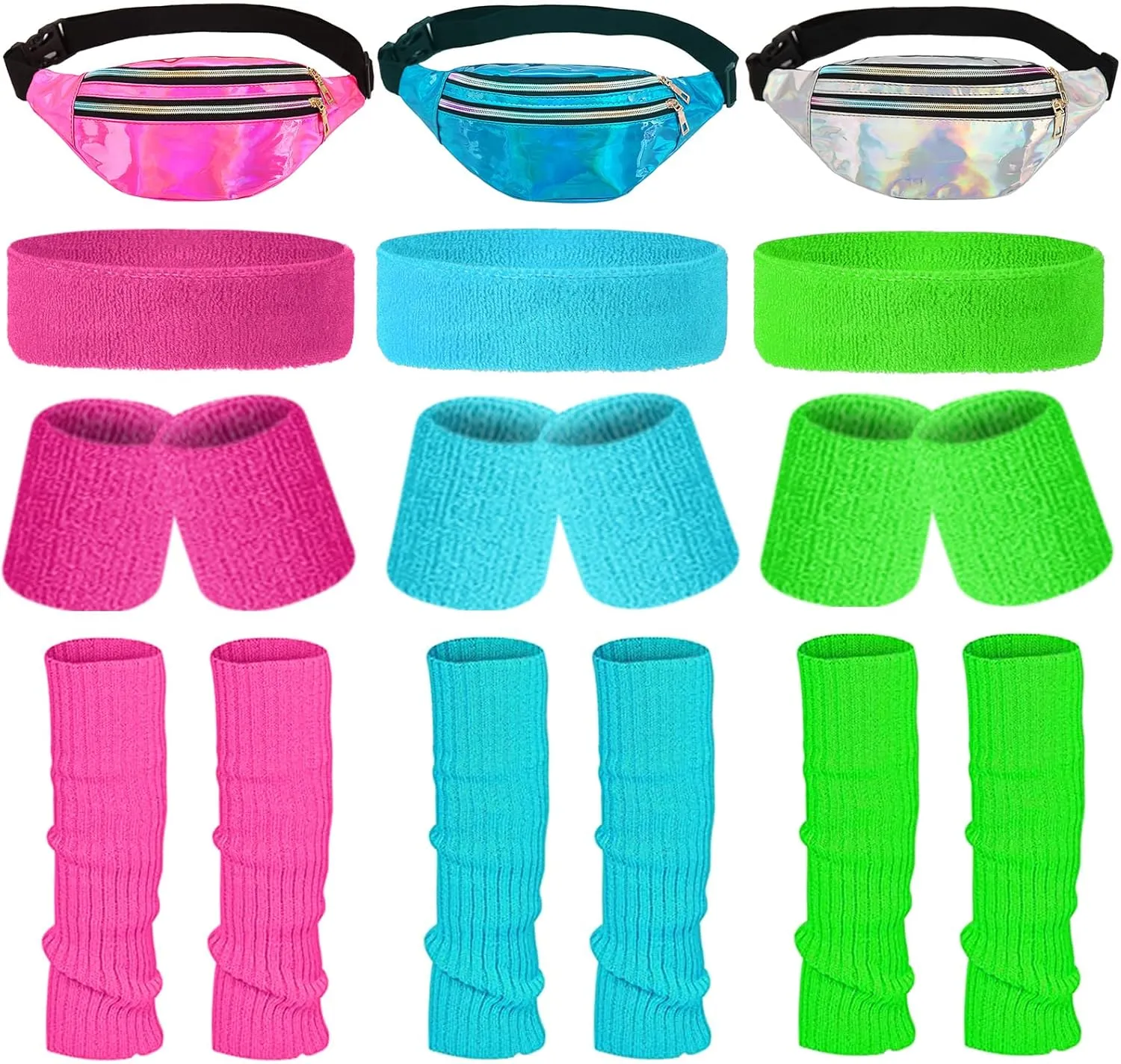 Frienda 3 Sets 80s Women Neon Leg Warmers 80s Neon Headband Wristbands Holographic Neon 80s Women Sport Accessorie Set Multicolored 30 x 15 cm x 39 x 9 cm x 18 x 5 cm x 8 x 8 cm Frienda-Women-UEH65 0