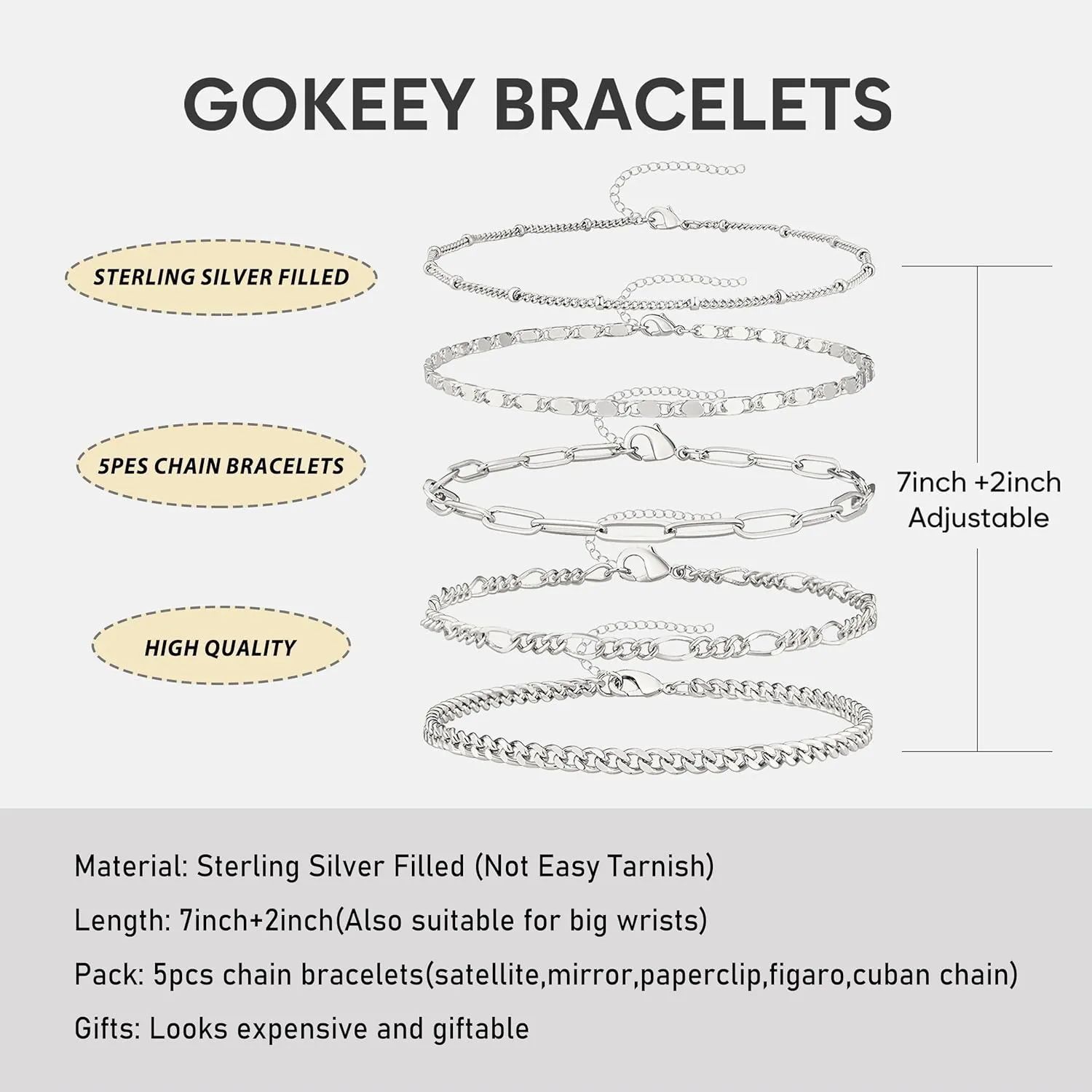 Gold Bracelets for Women Trendy,14K Real Gold Plated Dainty Stackable Paperclip Cuban Link Chain Bracelets,Cuff Bracelets Jewelry Mother's Day Gifts for Mom Adjustable 7" 2"