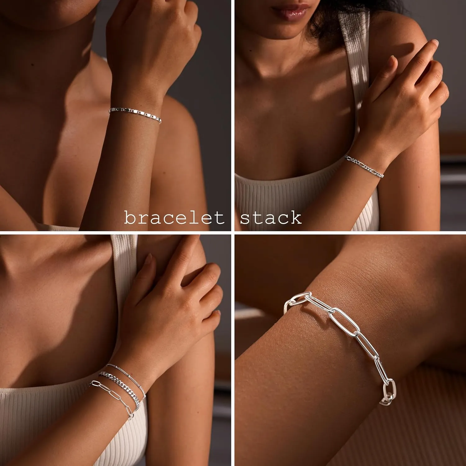 Gold Bracelets for Women Trendy,14K Real Gold Plated Dainty Stackable Paperclip Cuban Link Chain Bracelets,Cuff Bracelets Jewelry Mother's Day Gifts for Mom Adjustable 7" 2"