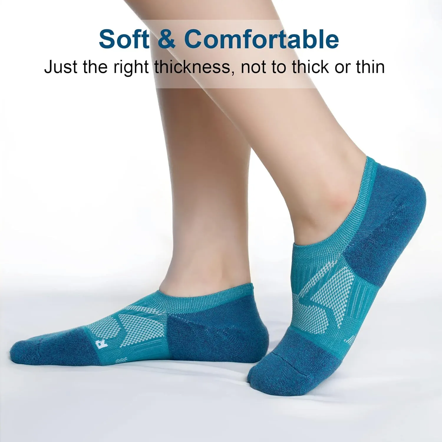 Gonii No Show Socks Womens Athletic Compression Running Low Cut Cushioned Socks 5 Pairs