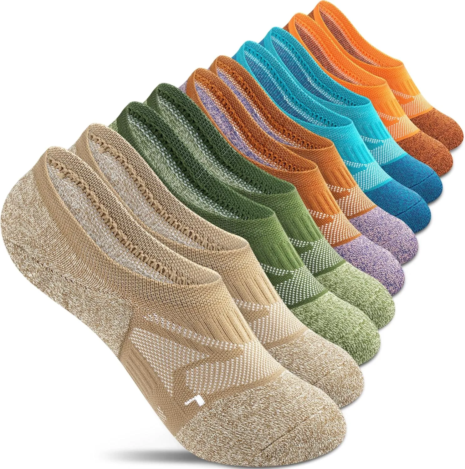 Gonii No Show Socks Womens Athletic Compression Running Low Cut Cushioned Socks 5 Pairs