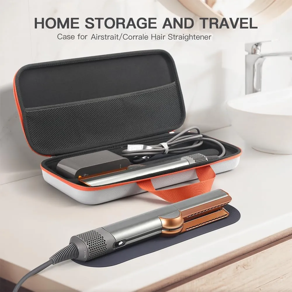 Hard Carrying Case Compatible with Dyson Airstrait/Corrale Hair Straightener, Portable Fashion Travel Case (Gray)