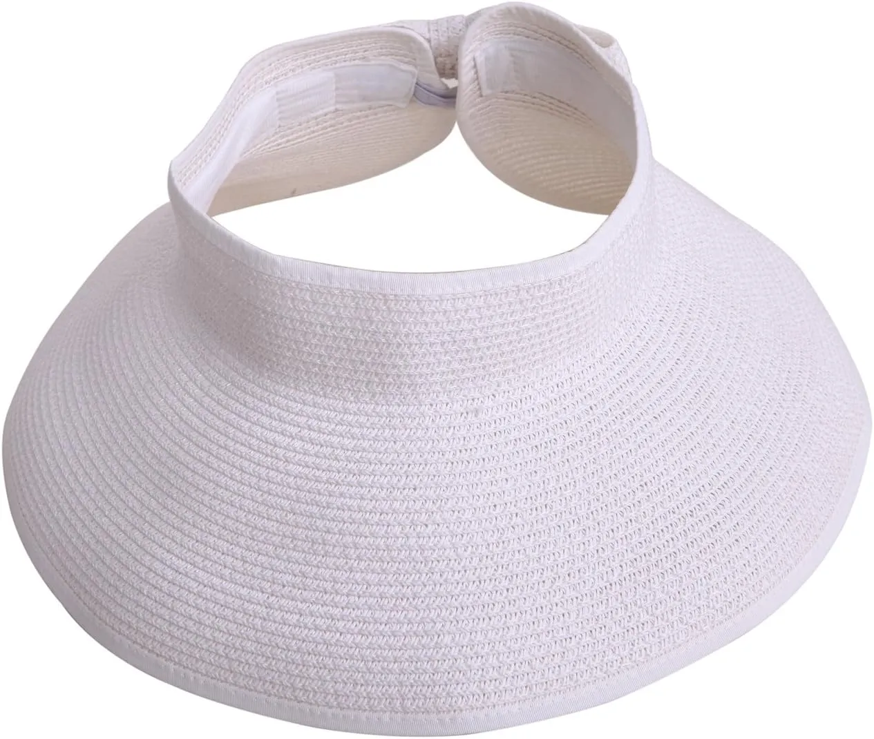 HDE Sun Visor for Women Roll Up Ponytail Hat Packable Beach Straw Visor Sun Hats