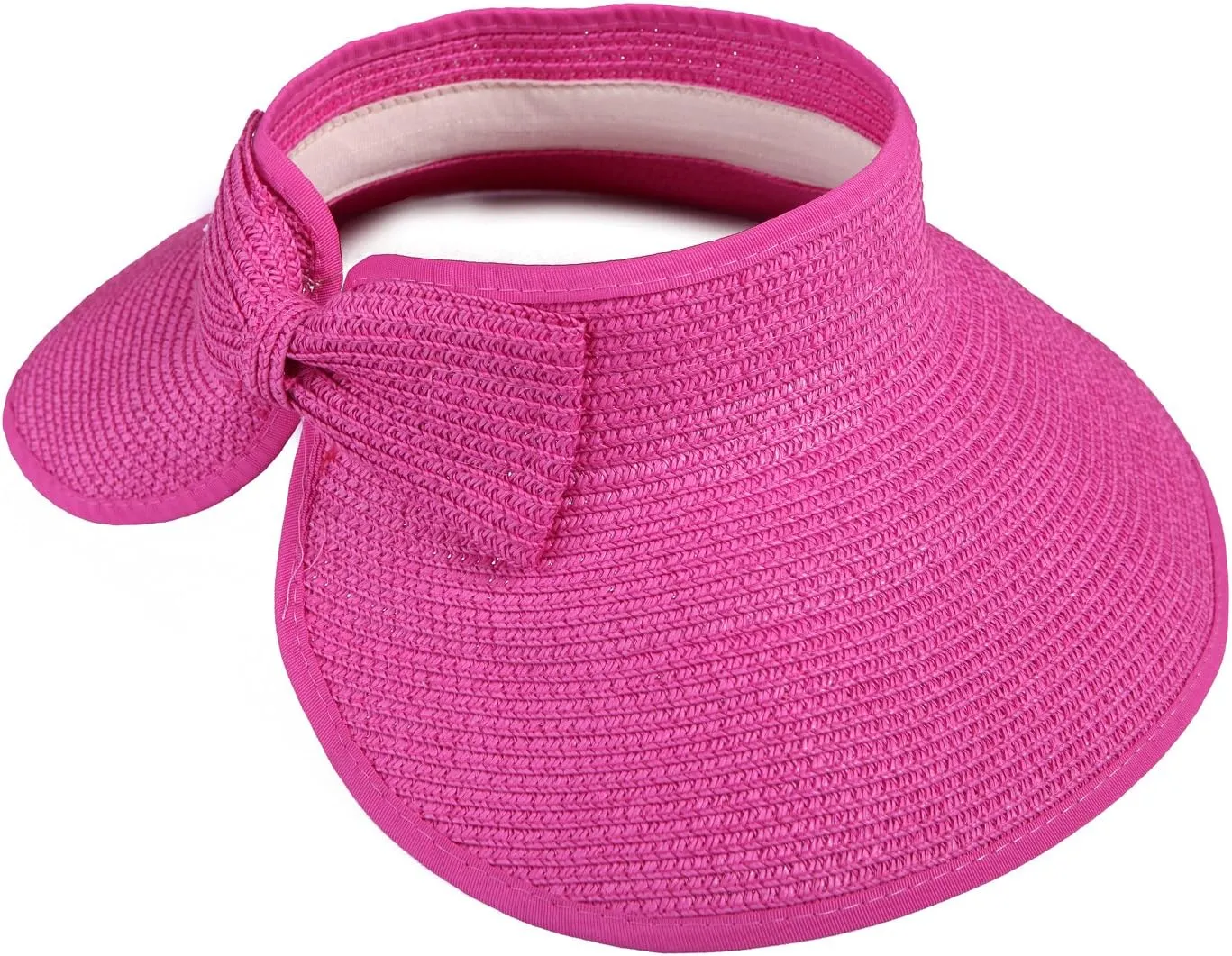 HDE Sun Visor for Women Roll Up Ponytail Hat Packable Beach Straw Visor Sun Hats