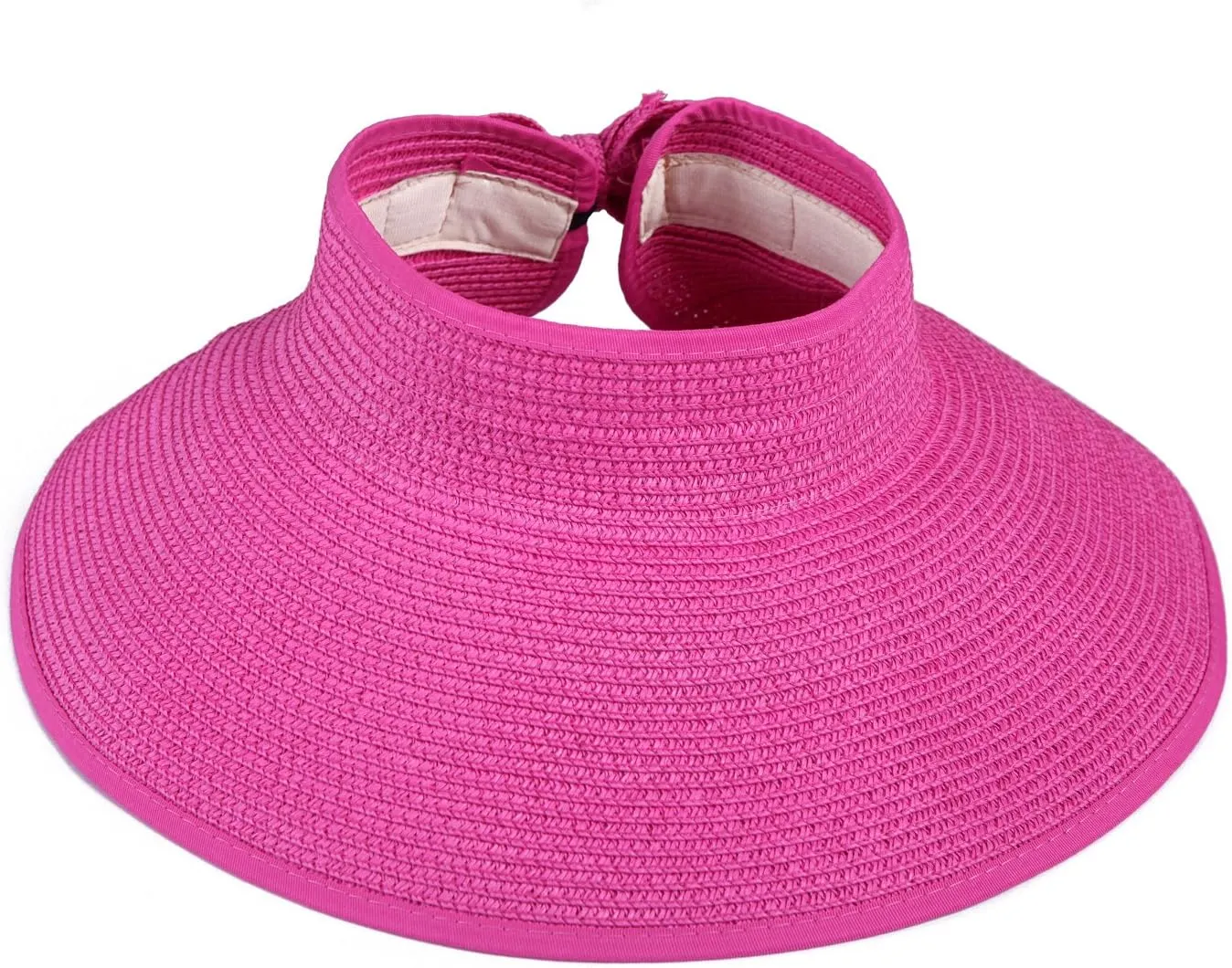 HDE Sun Visor for Women Roll Up Ponytail Hat Packable Beach Straw Visor Sun Hats