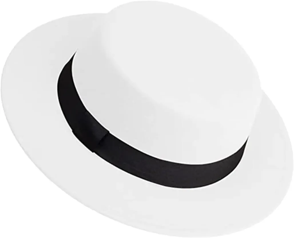 Hgvcfcv Fedoras Hats Women Winter Hat Women's Hat Flat Top Fedora Formal Men Caps Wedding Decorate Chapeau Femme
