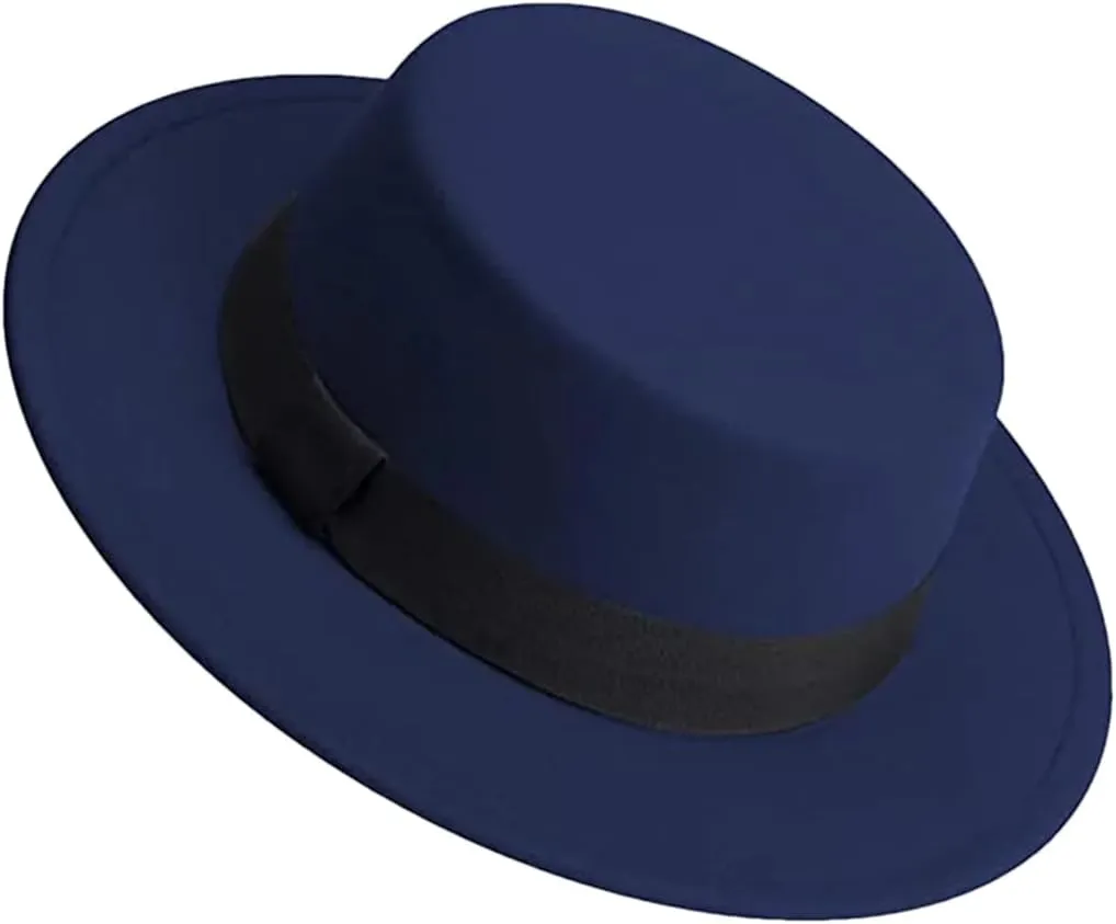 Hgvcfcv Fedoras Hats Women Winter Hat Women's Hat Flat Top Fedora Formal Men Caps Wedding Decorate Chapeau Femme