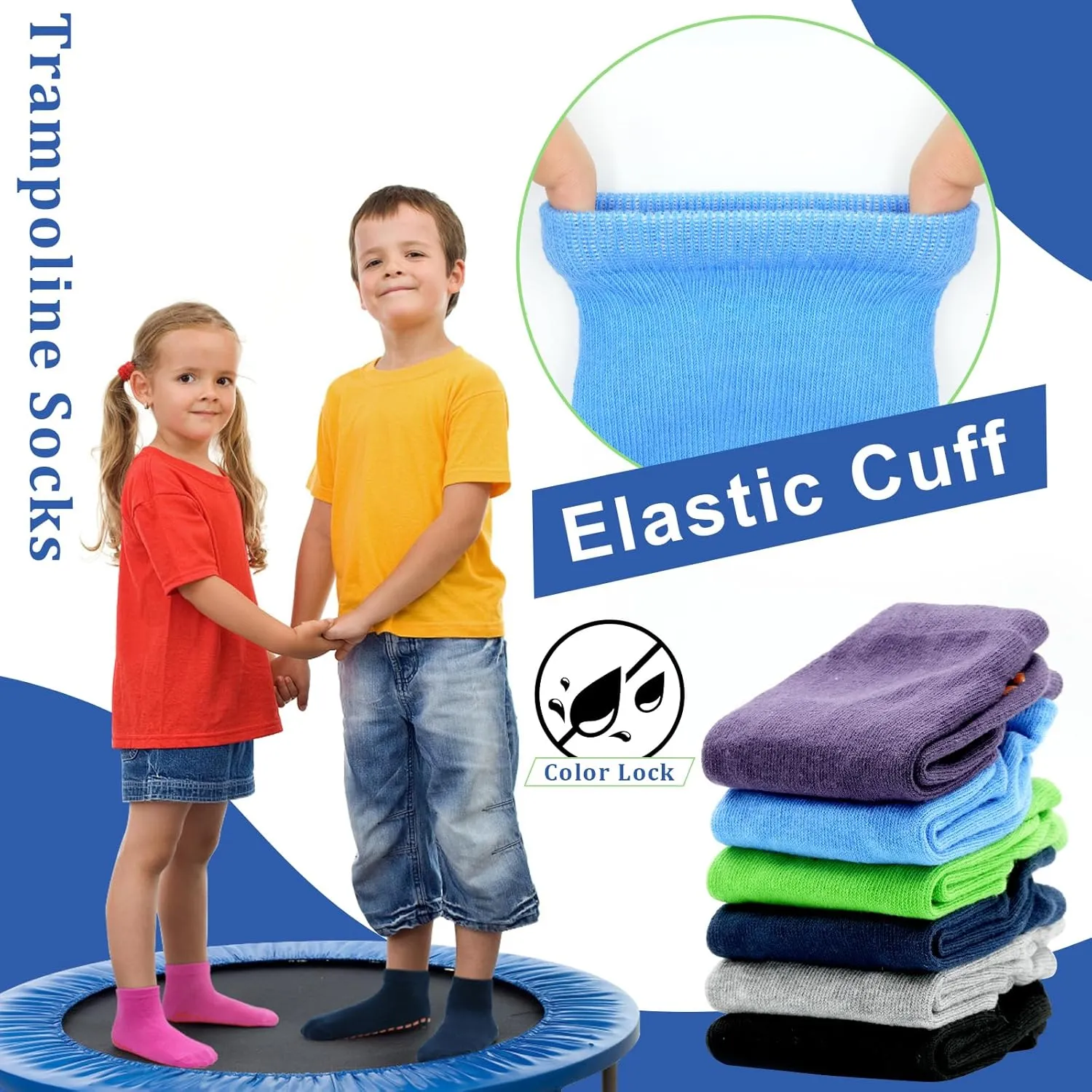 HYCLES Boys Girls Non-Slip Toddler Socks Grip Ankle Sticky Socks Anti-Skid Sock for Kids 6 Pairs for 2-13 Years Kids