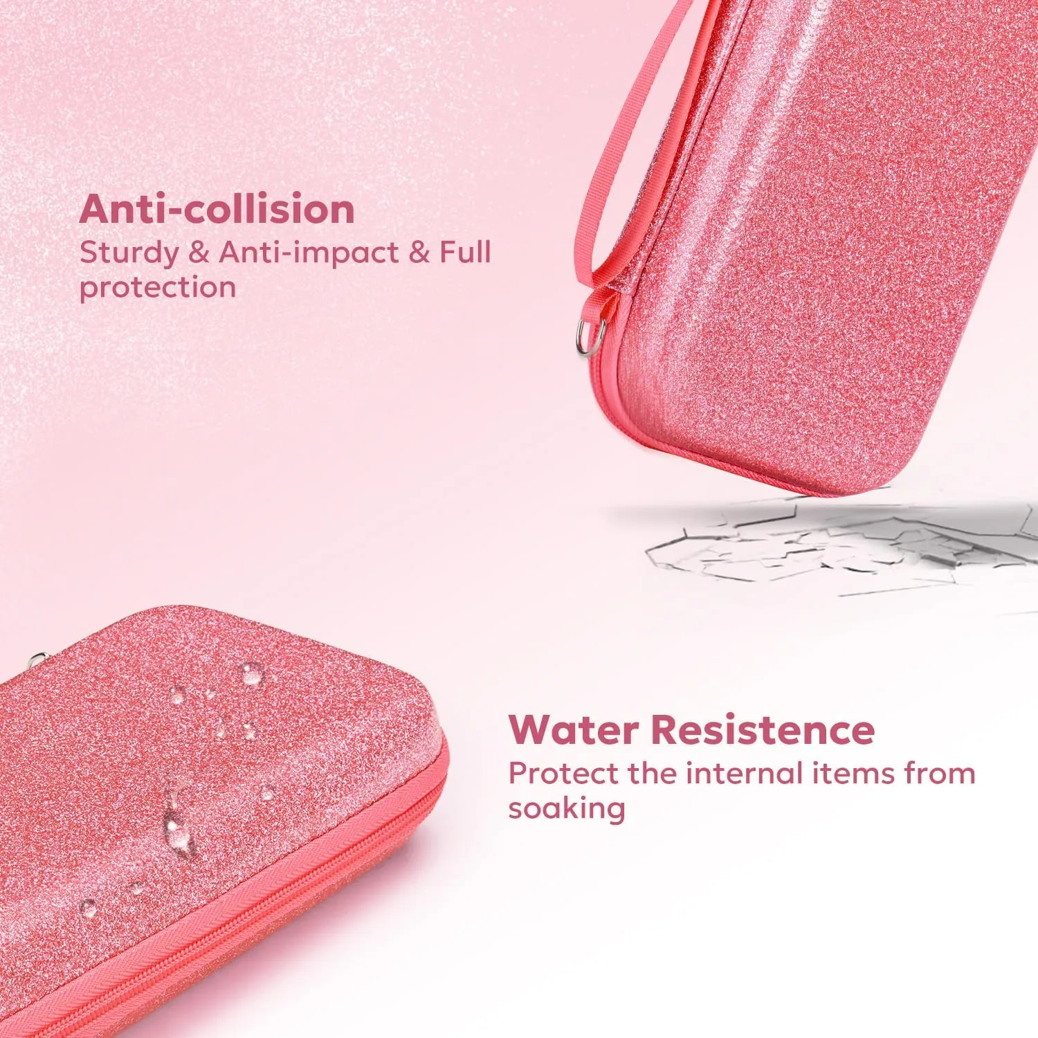 innoAura Switch Lite Carrying Case, Switch Lite Accessories Set with Fashion Switch Lite Bag, Switch Lite Cover, Switch Lite Screen Protector, Switch Game Case and Cat Thumb Caps (Sequins Pink)