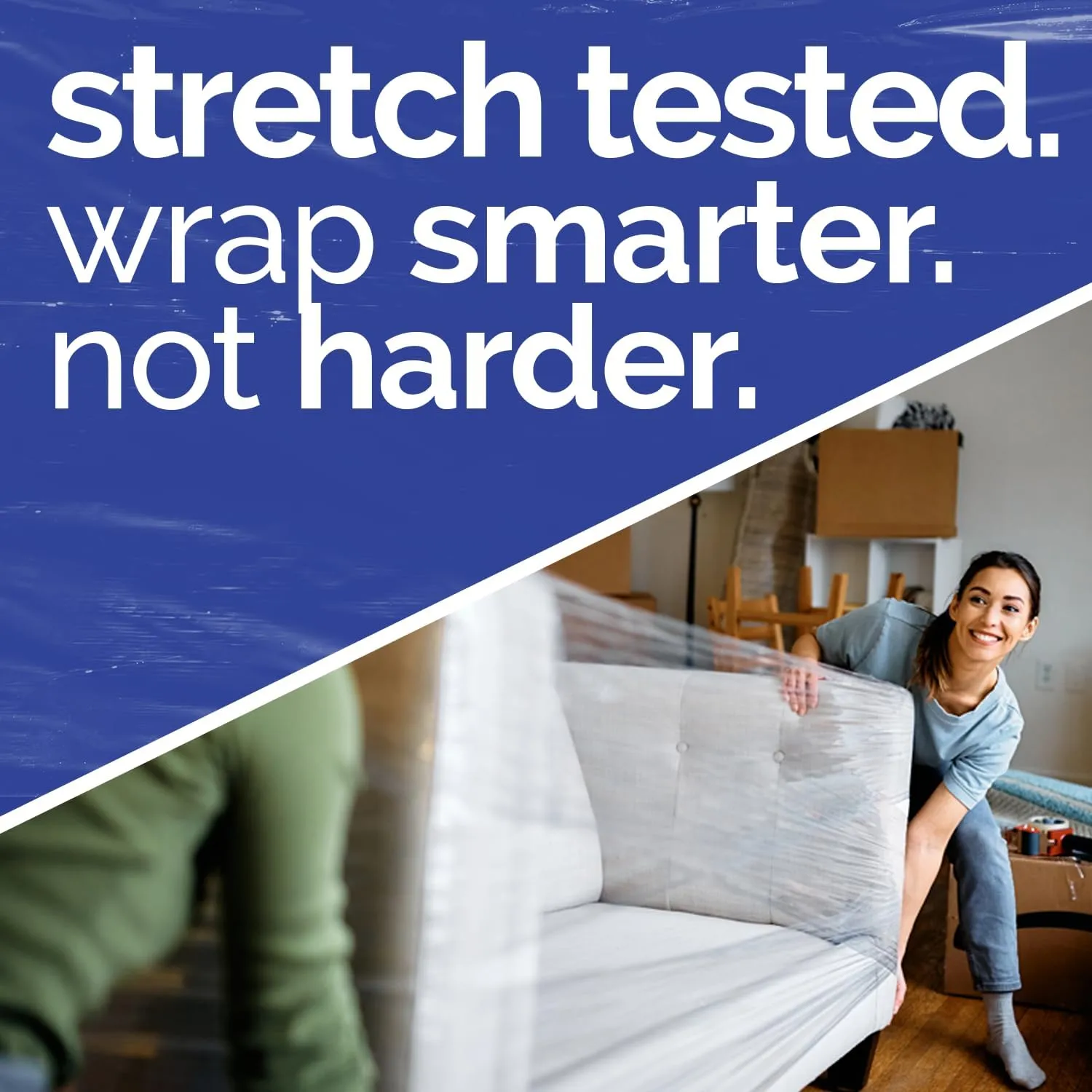 International Plastics Co. 5" Plastic Stretch Film Wrap with Rotating Handle 1000 feet 500% Stretch Ability