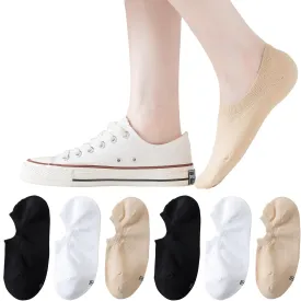 JORMATT No Show Socks Women Cotton Low Cut Flat Boat Liner Socks Non Slip 12 Pairs 6 Pairs