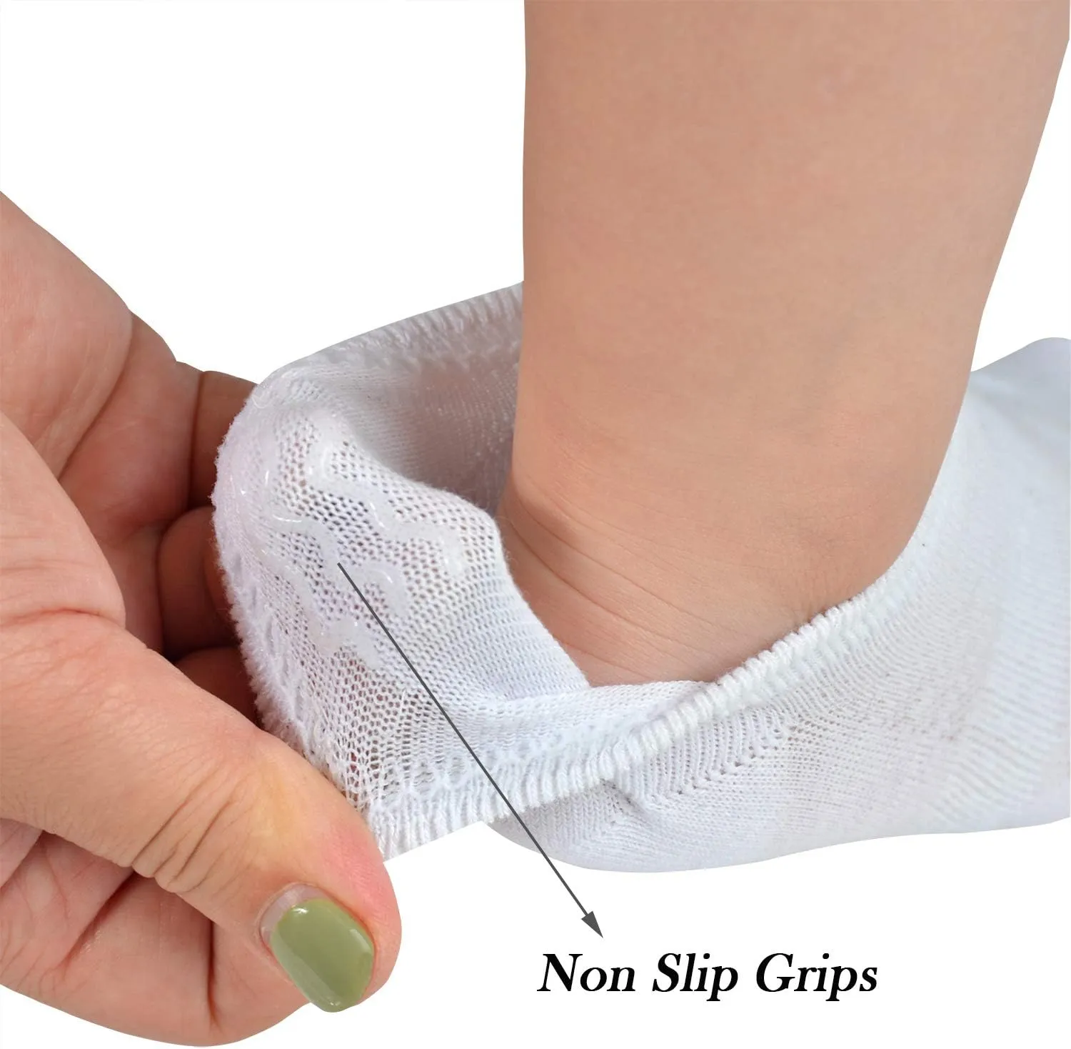 JORMATT Toddler Little Girls Boys No Show Socks Cotton Anti Slip Low Cut Socks With Grips 6 Pairs