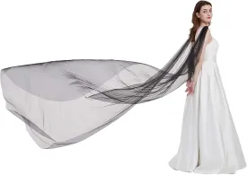 Leimandy Shoulder Cape Veil Tulle Church Bridal Cape Veil Chapel Wedding Veil B018