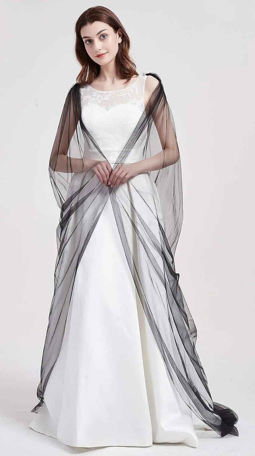 Leimandy Shoulder Cape Veil Tulle Church Bridal Cape Veil Chapel Wedding Veil B018