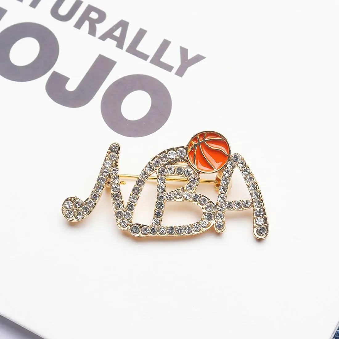 Letter Basketball Brooch Pin Creative Personalized Brooch Chest Flower Clothing Pin Accessories for Men and Women