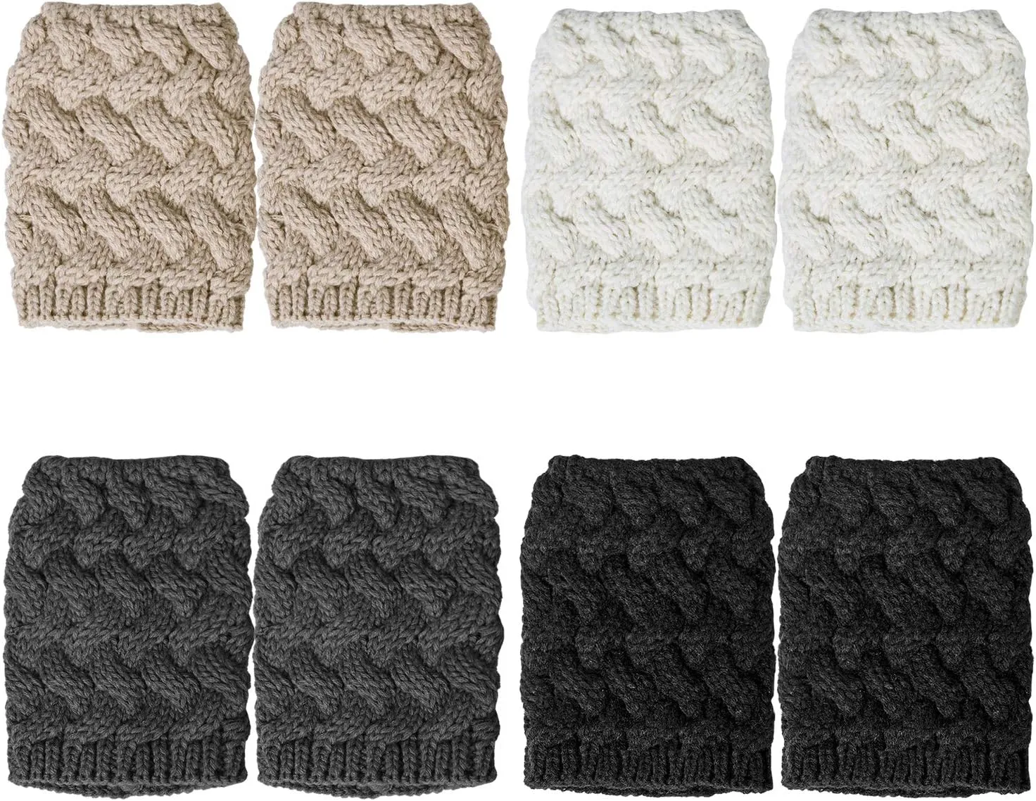Loritta Womens Boot Socks Winter Warm Crochet Knitted Boot Cuffs Topper Socks Short Leg Warmers Gifts
