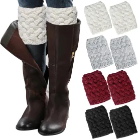 Loritta Womens Boot Socks Winter Warm Crochet Knitted Boot Cuffs Topper Socks Short Leg Warmers Gifts