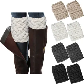 Loritta Womens Boot Socks Winter Warm Crochet Knitted Boot Cuffs Topper Socks Short Leg Warmers Gifts