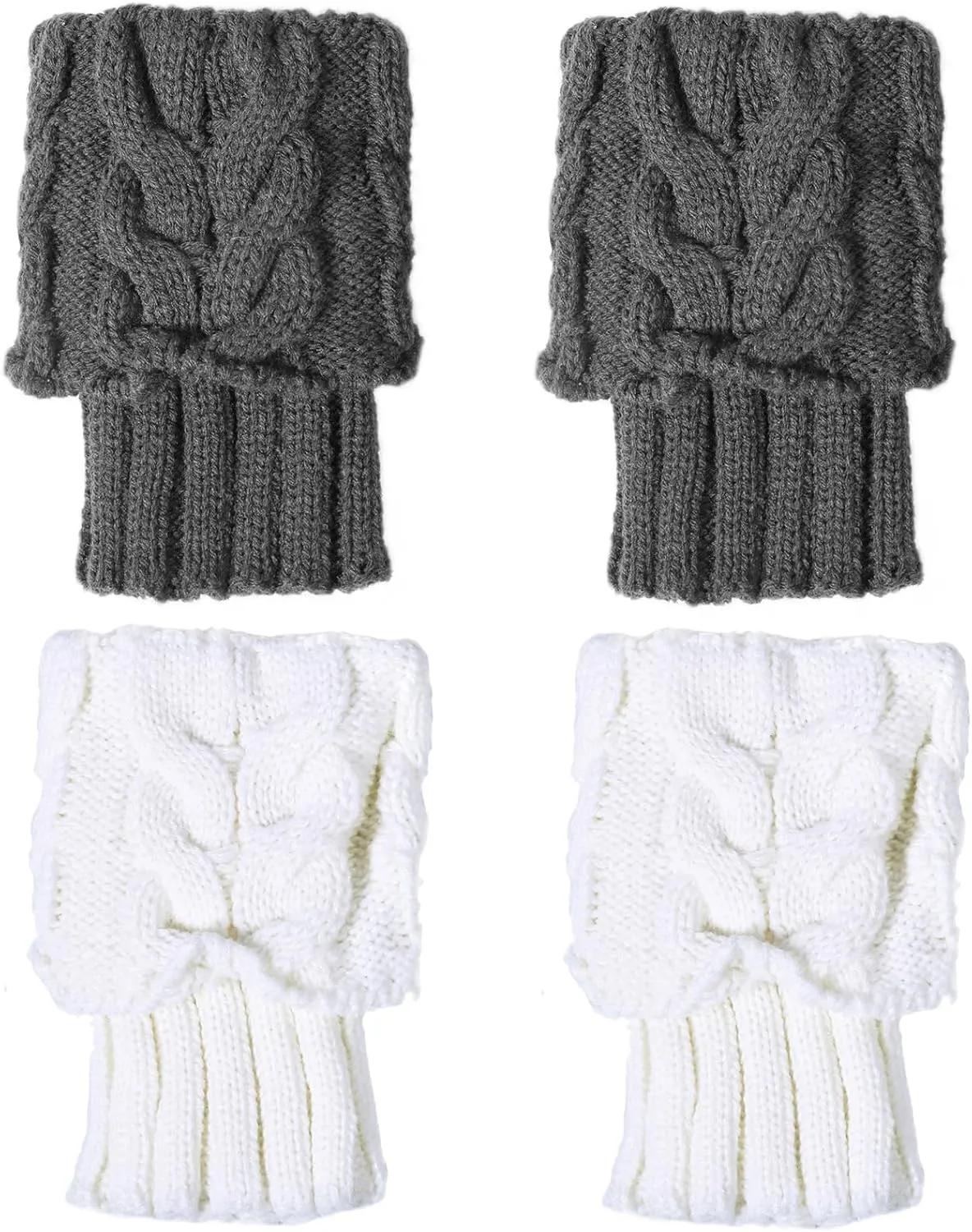 Loritta Womens Boot Socks Winter Warm Crochet Knitted Boot Cuffs Topper Socks Short Leg Warmers Gifts