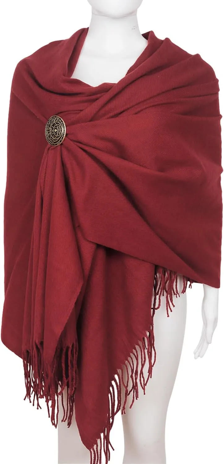 L'VOW Viking Cloak Medieval Half Shoulder Cape with Brooch Renaissance Roman Shawl Cape for Men Women