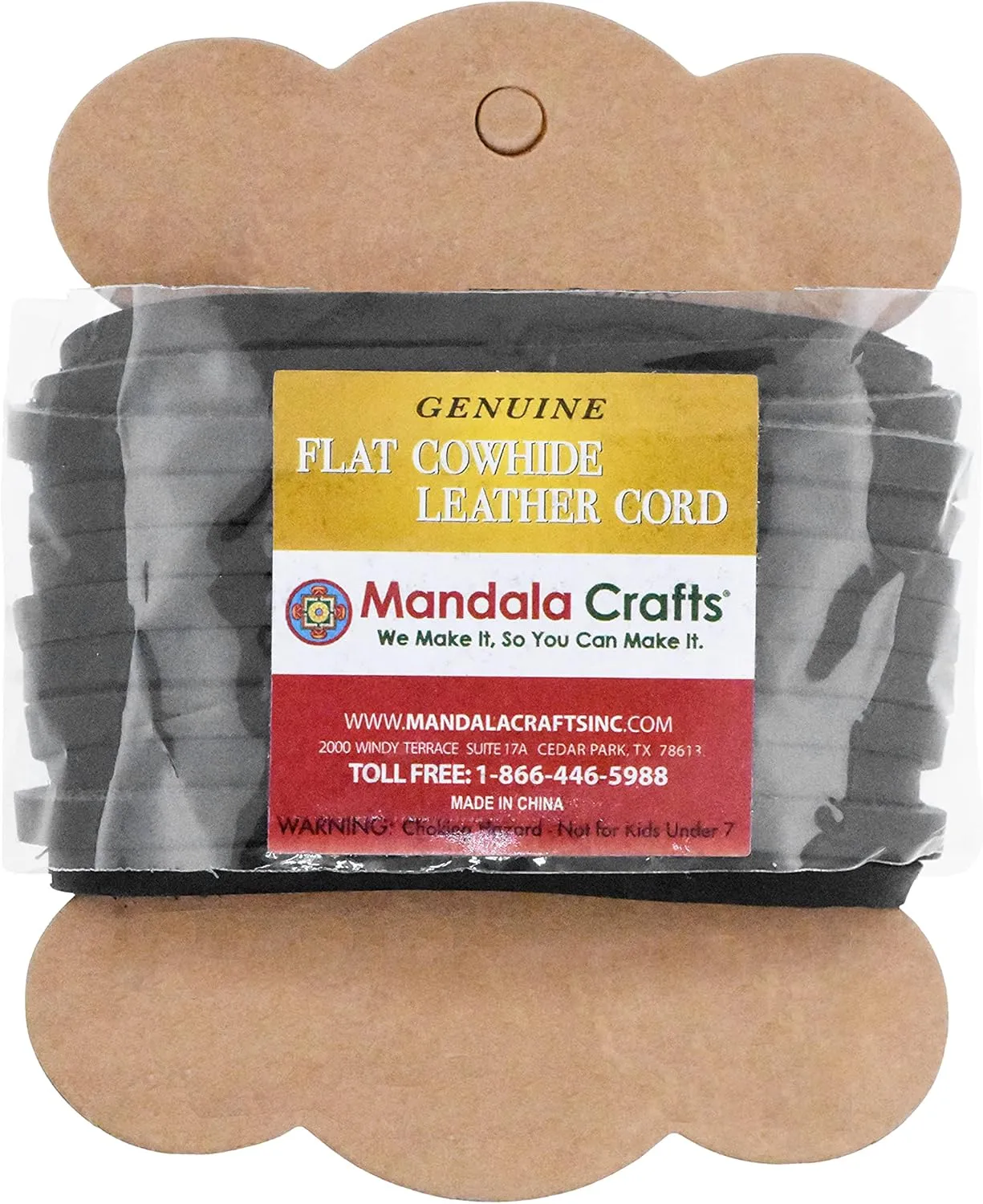Mandala Crafts Black Leather Cord for Jewelry Making - 6.55 Yds 4mm Leather Strips for Crafts Braiding - Flat Genuine Leather Cord String Straps for Leather Boot Laces