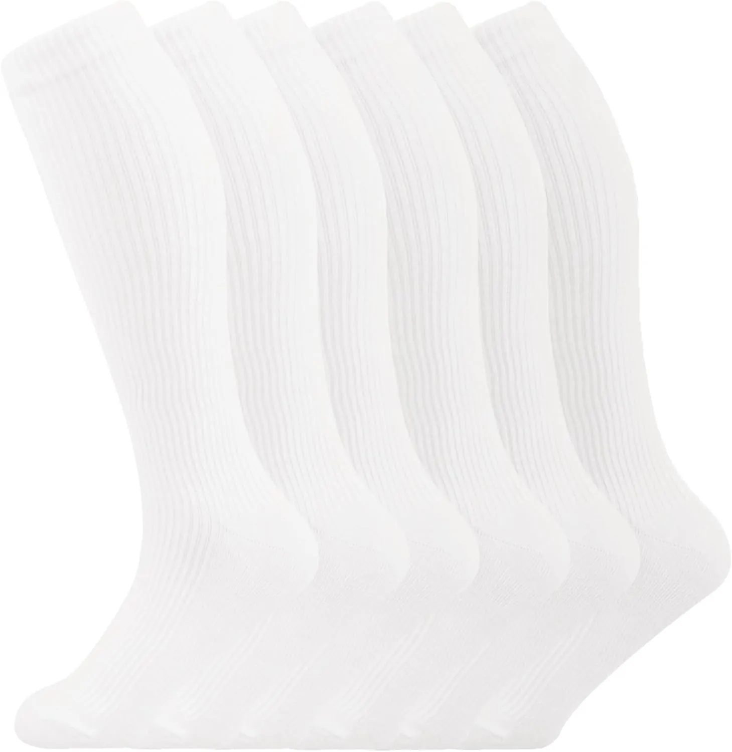  MD Cotton Compression Socks for Women and Men 4/6 Pairs 8-15/15-20 mmHg Knee High Socks for Sports Travel Nurse Edema