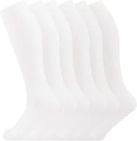  MD Cotton Compression Socks for Women and Men 4/6 Pairs 8-15/15-20 mmHg Knee High Socks for Sports Travel Nurse Edema