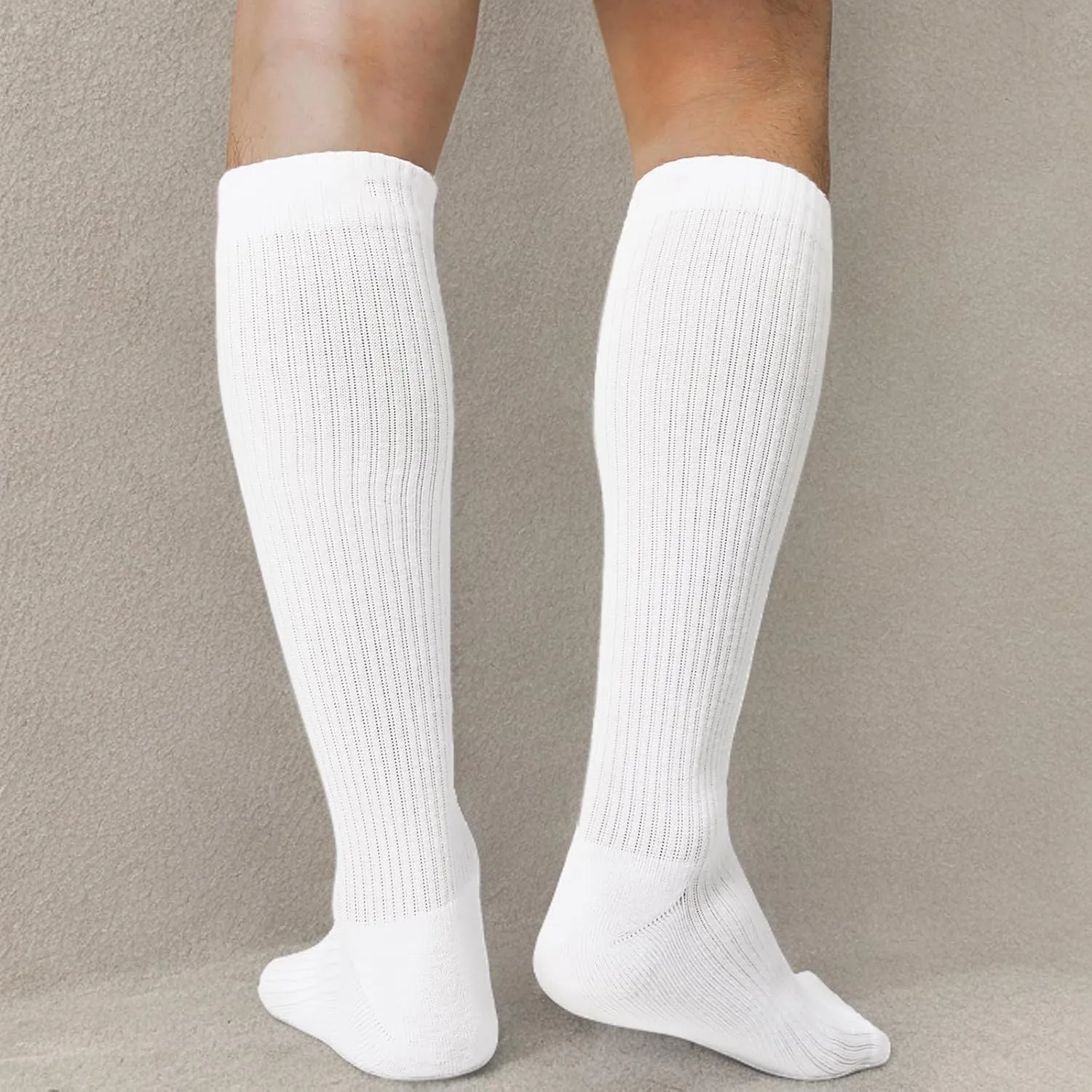  MD Cotton Compression Socks for Women and Men 4/6 Pairs 8-15/15-20 mmHg Knee High Socks for Sports Travel Nurse Edema