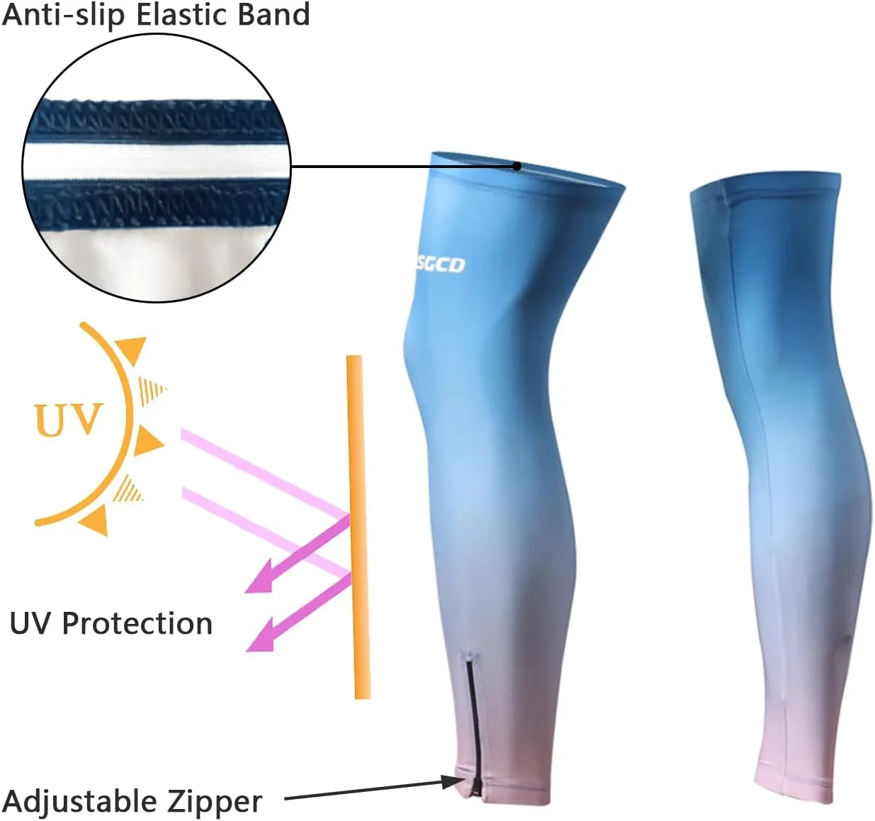 Meicynhoger Cycling Leg Warmers UV Protection for Men & Women,Cooling Compression Leg Sleeves for Sports