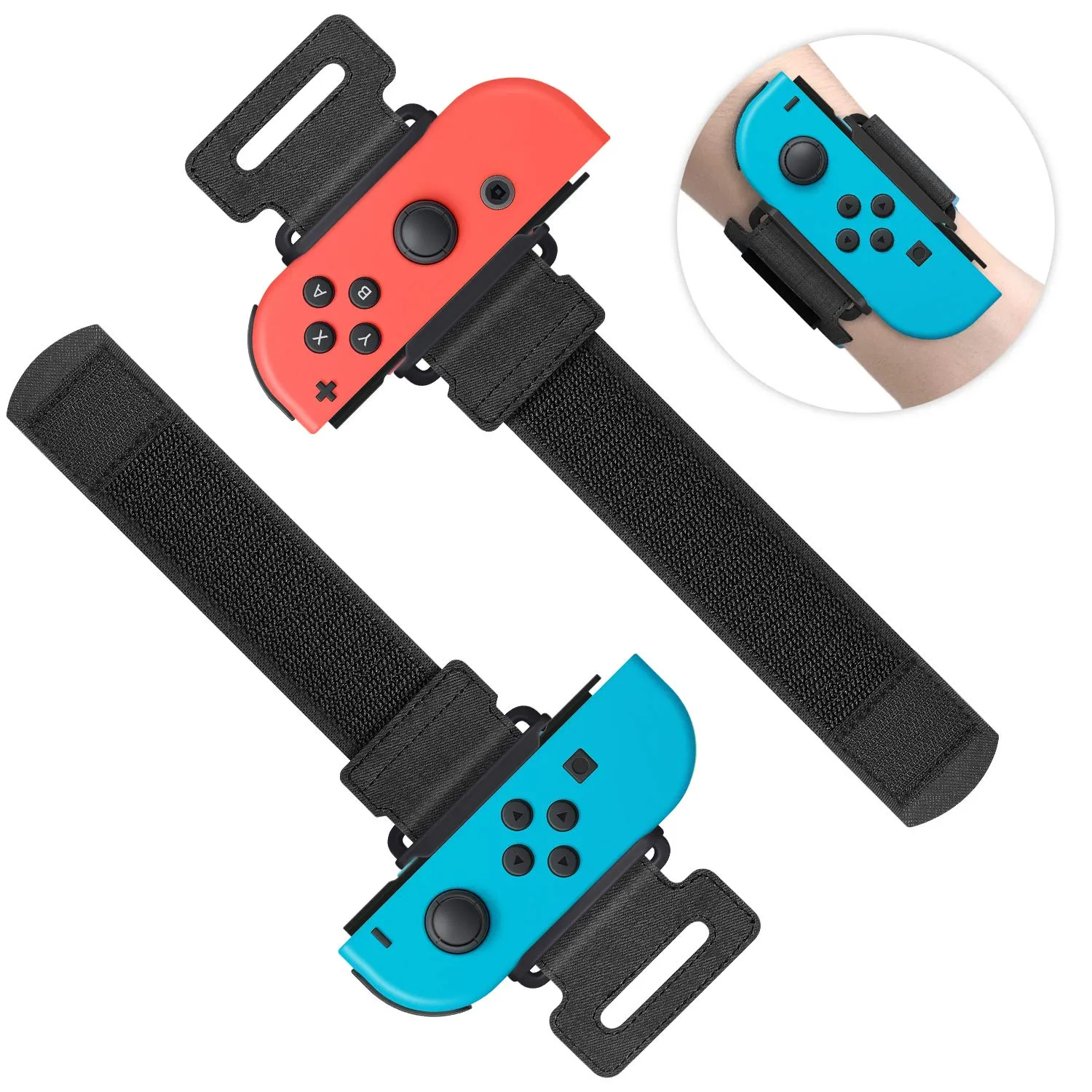 MENEEA Wrist Bands for Nintendo Switch Just-Dance 2025 2024 2023 & for Zumba Burn It Up for Joy-Con, 2 Pack Adjustable Elastic Straps for Nintendo Switch & OLED Controllers for Adults and Kids Black