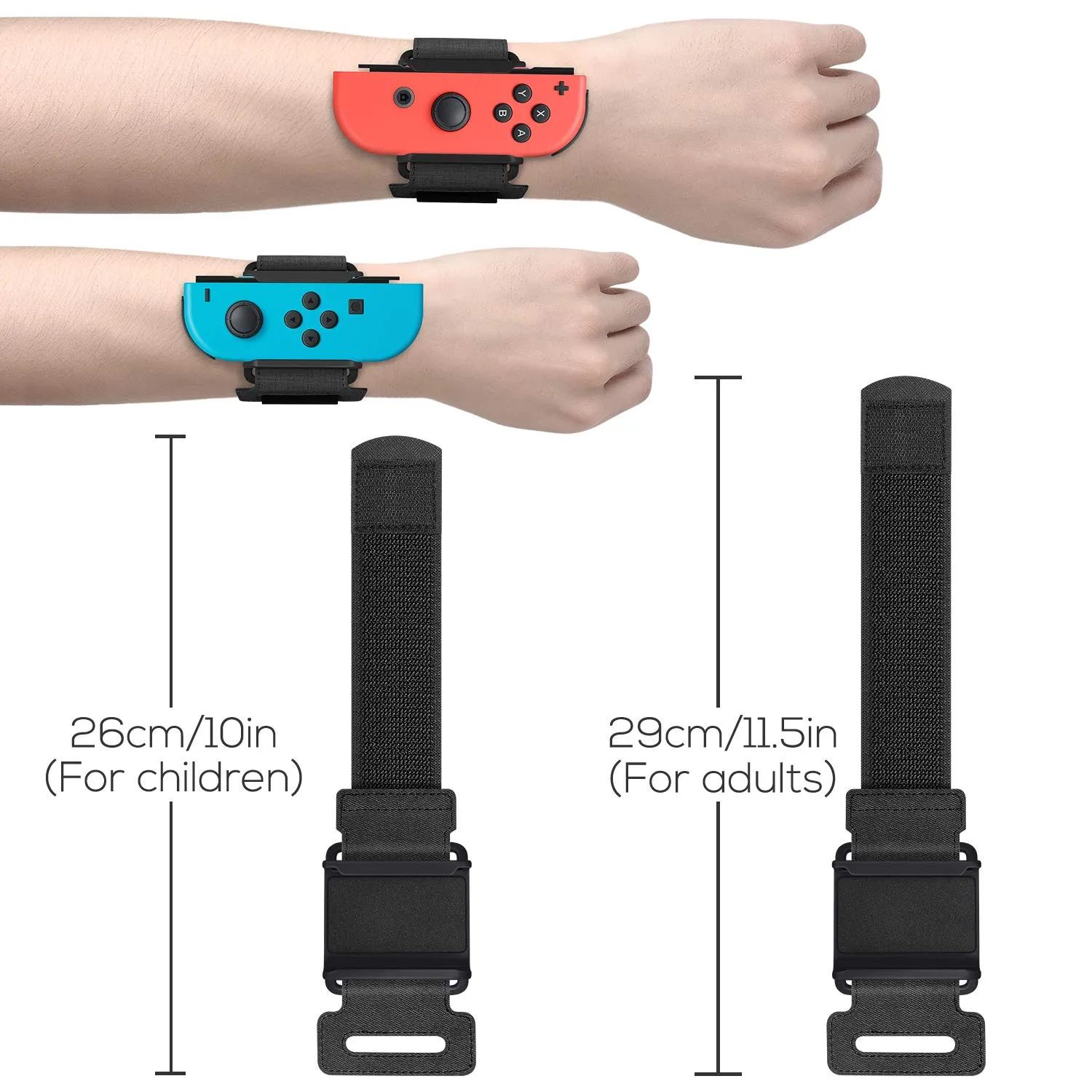 MENEEA Wrist Bands for Nintendo Switch Just-Dance 2025 2024 2023 & for Zumba Burn It Up for Joy-Con, 2 Pack Adjustable Elastic Straps for Nintendo Switch & OLED Controllers for Adults and Kids Black